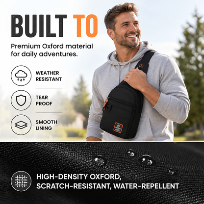 Men's Business Chest Bag Multi-layer One Shoulder Crossbody Bag
