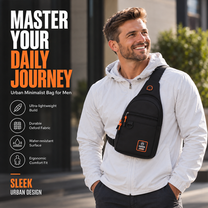 Men's Business Chest Bag Multi-layer One Shoulder Crossbody Bag