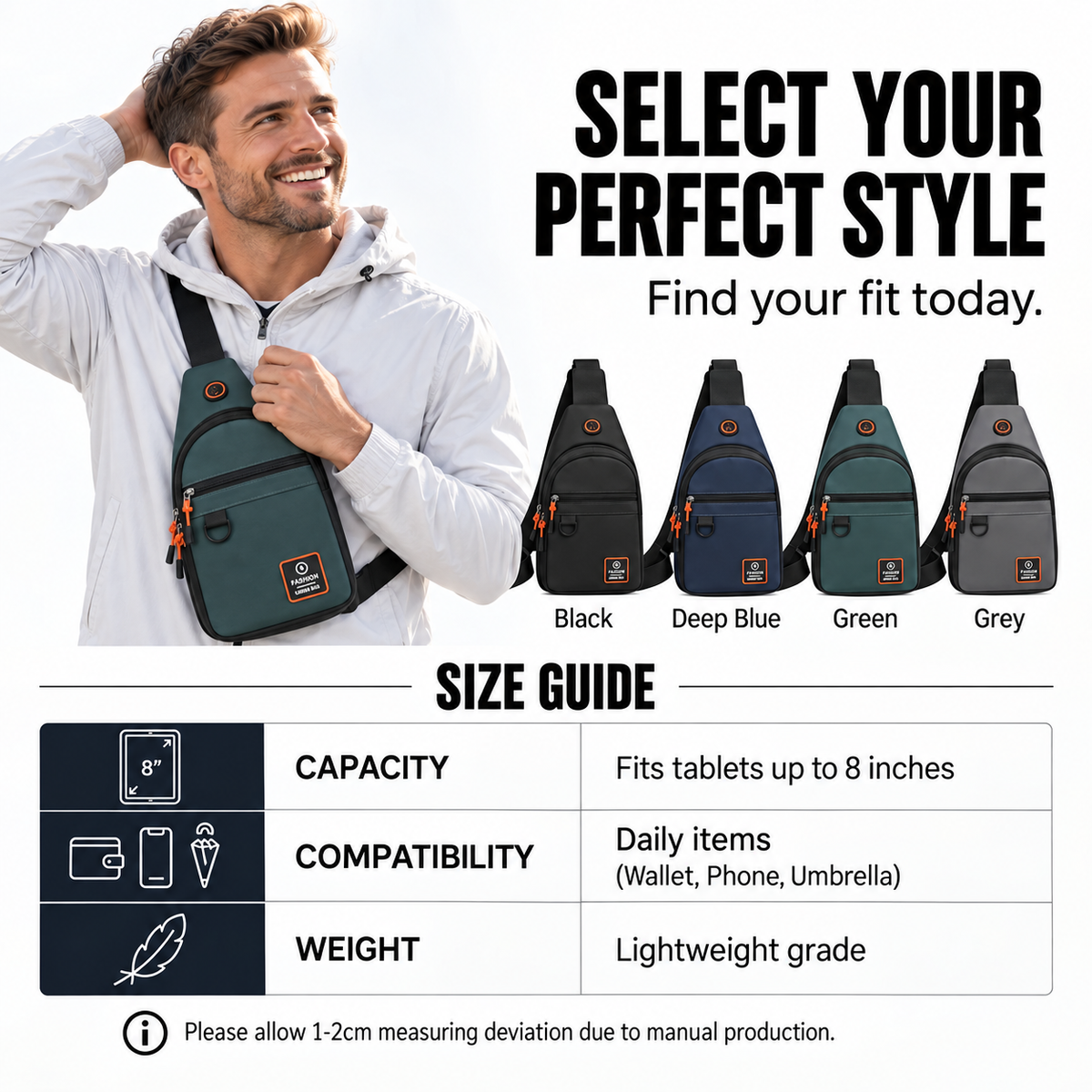 Men's Business Chest Bag Multi-layer One Shoulder Crossbody Bag